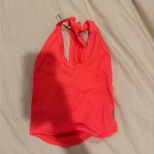 Vibrant Coral Halter Top